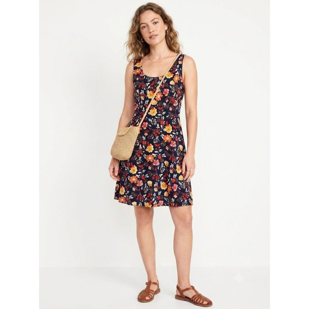 NWT DM Collection Alonsa Floral Knit Fit & Flare Dress Size 14